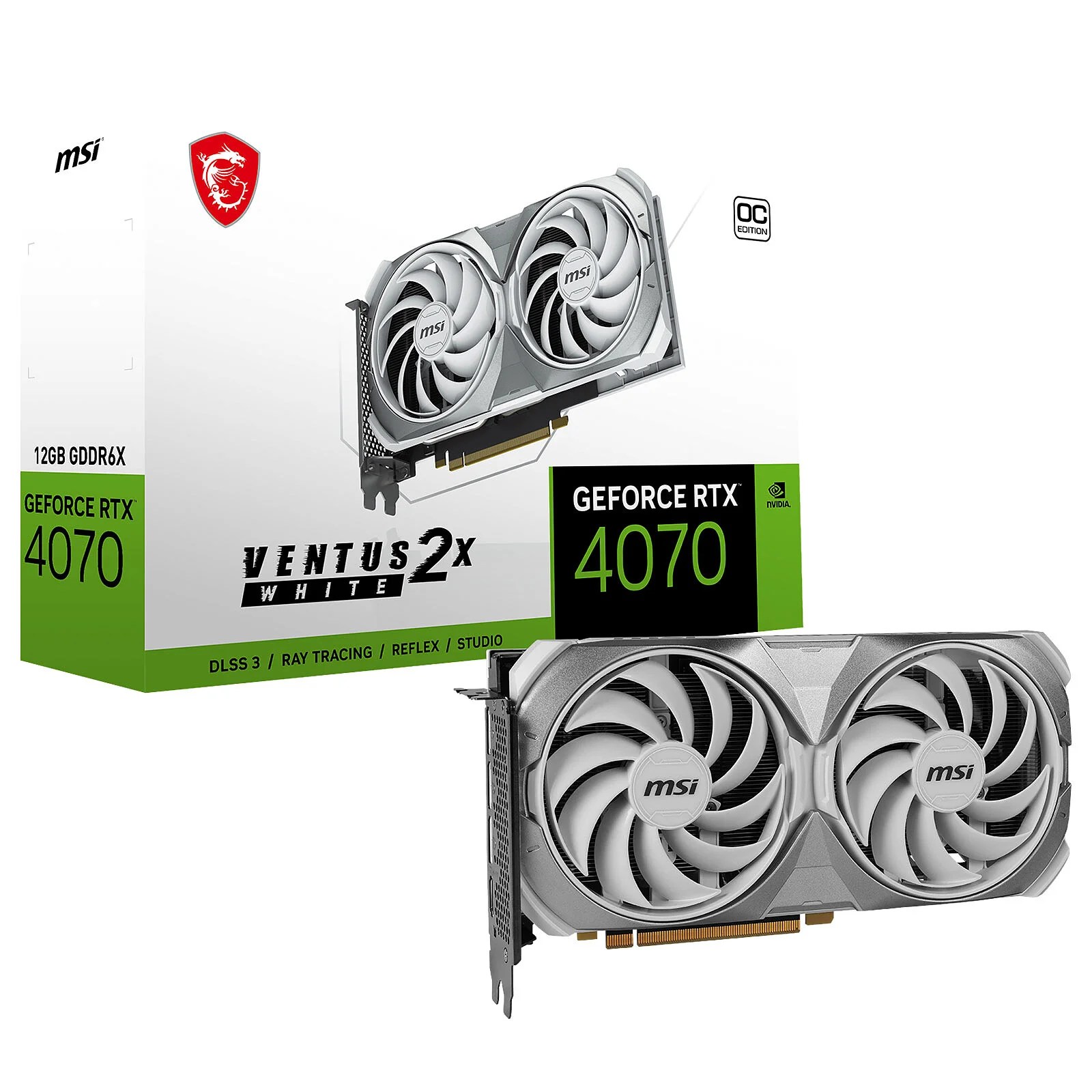 GPU RTX 4070 12GB OC MSI VENTUS X2 WHITE